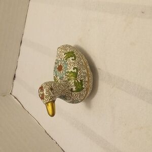 Vintage Cloisonne Duck Trinket Holder